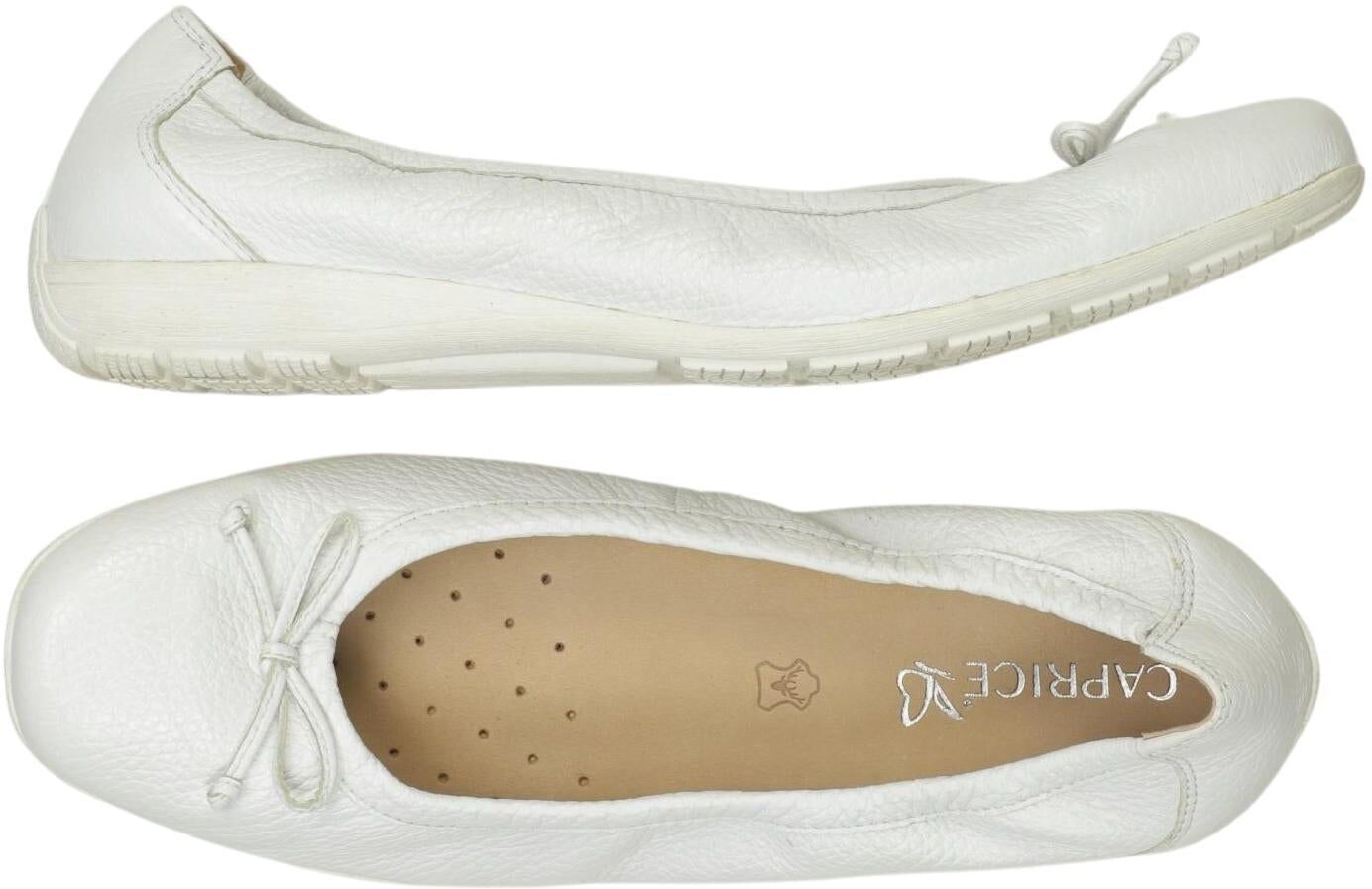 Caprice Damen Ballerina, Weiß, Gr. EU 41, Leder - Second Hand