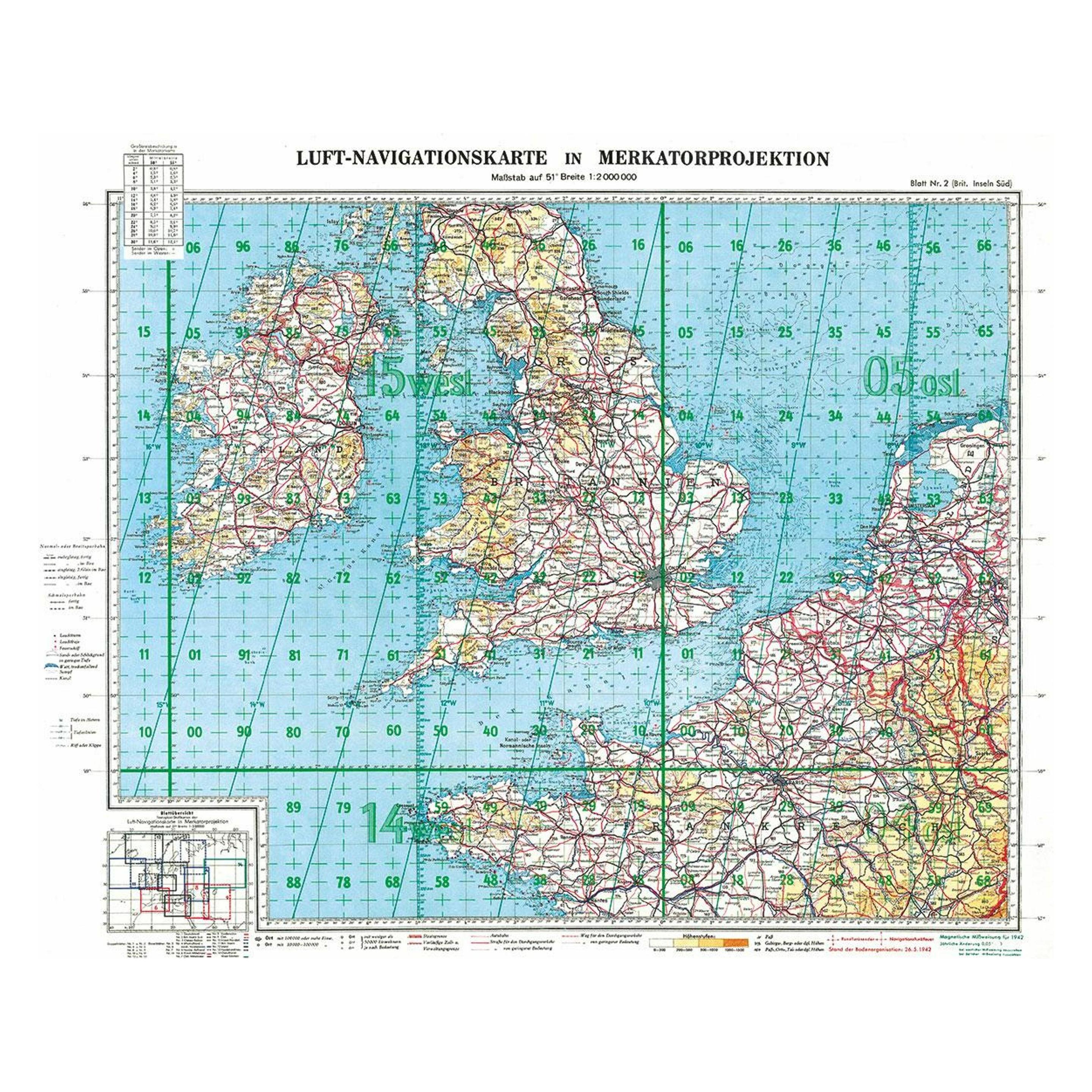 Rockstuhl LUFT-NAVIGATIONSKARTE Britische Inseln (46779536)