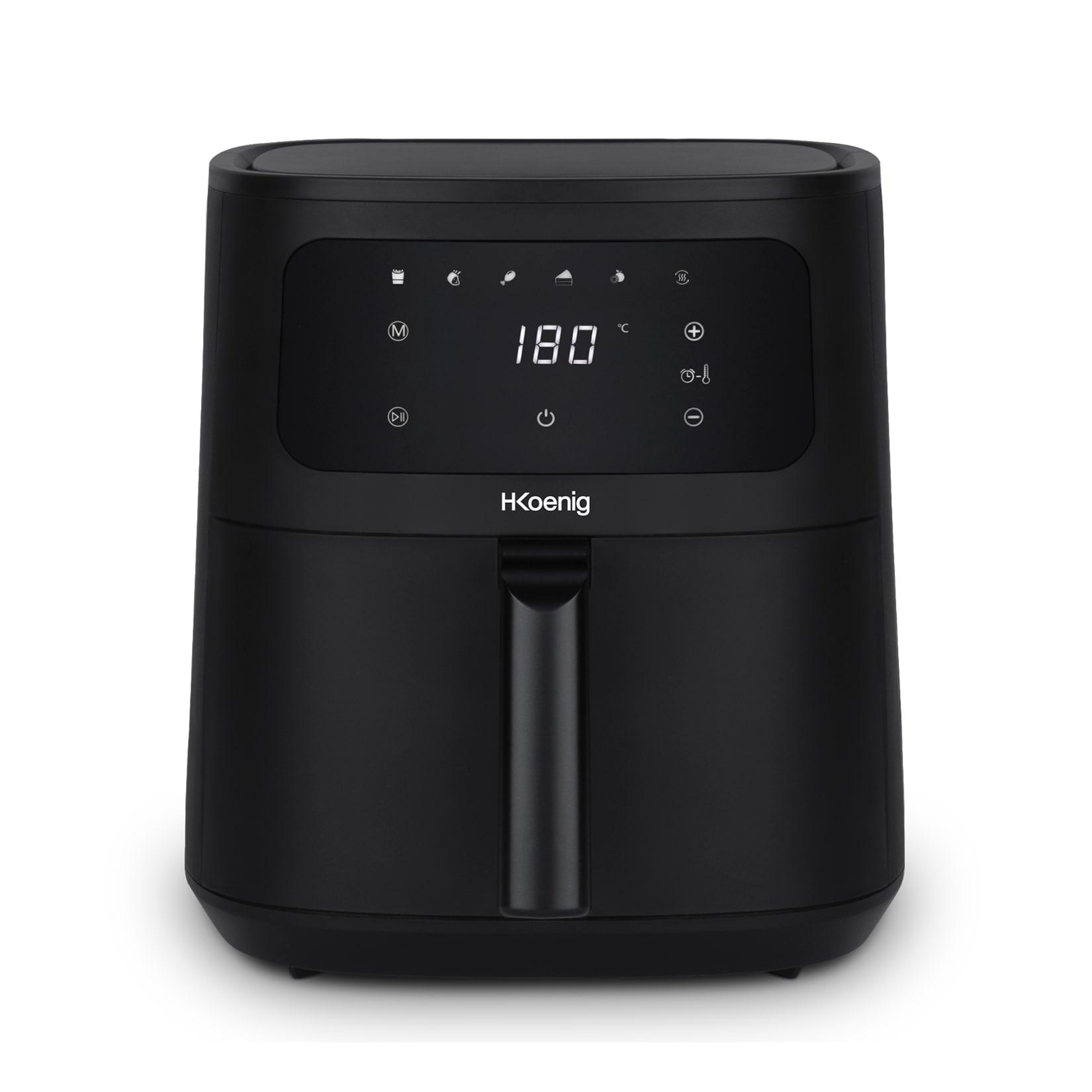 H.Koenig Heißluftfritteuse FRY880, 8L Kapazität, 1700W, einstellbar bis 200°C, 5 Kochprogramme, Touchscreen-Display