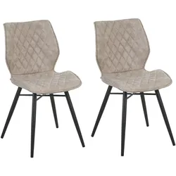 ESSZIMMERSTUHL 2er-Set Polsterbezug Beige Lisle