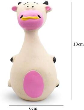 Inspired Finds Durable Squeaky Dog Toy Rubber Chew Animal Toy For Small & Large Dogs white