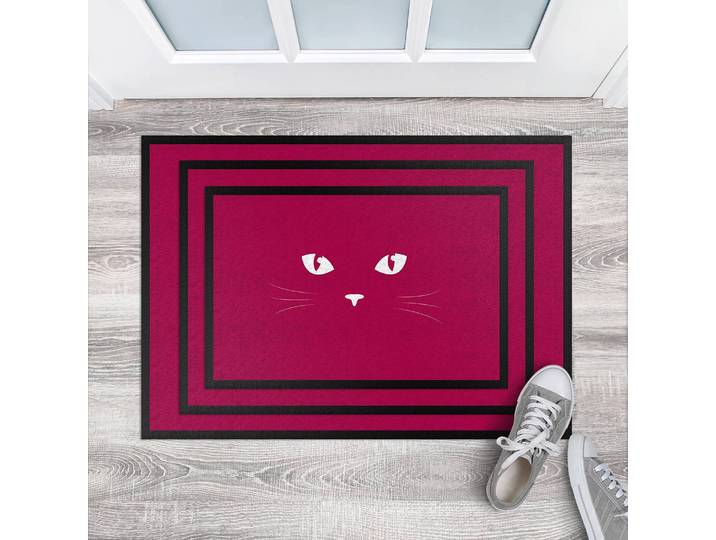Fußmatte Katzenaugen 70 x 50cm Rot/Pink