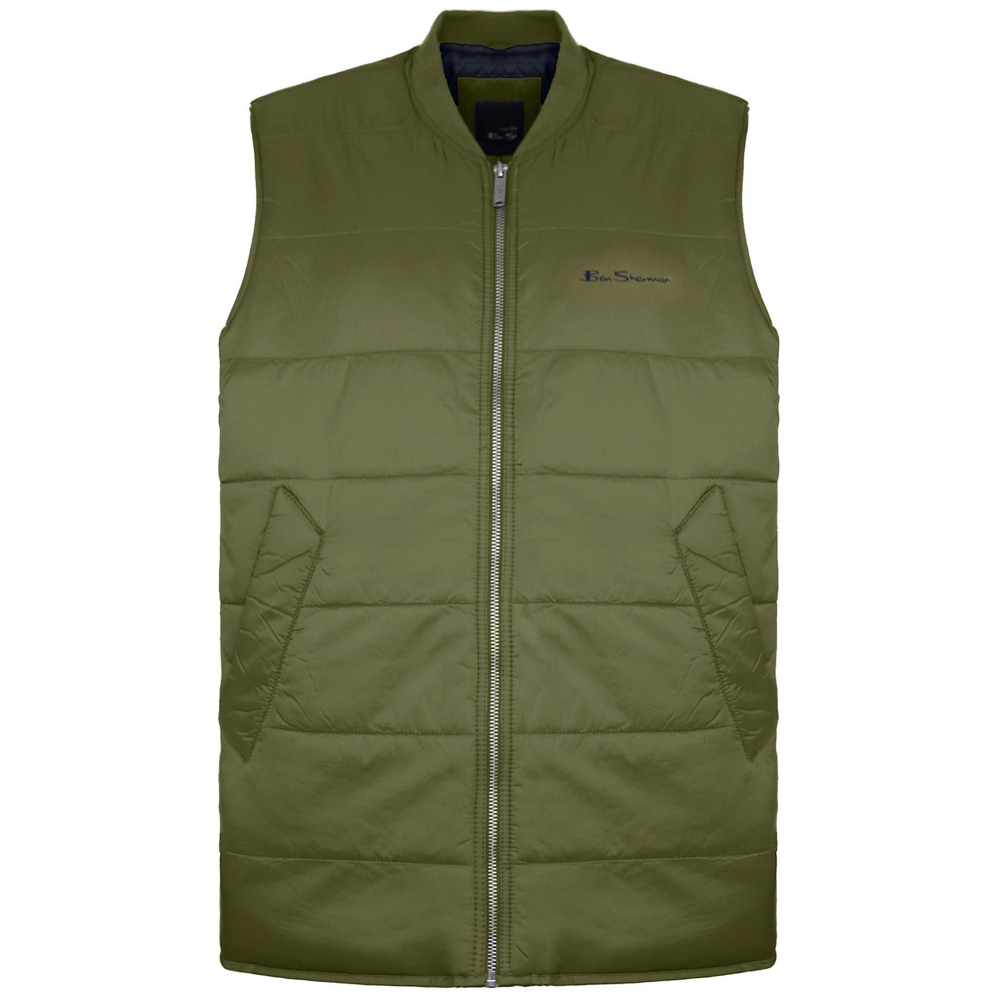 Ben Sherman – Gesteppte Herrenweste in Grün