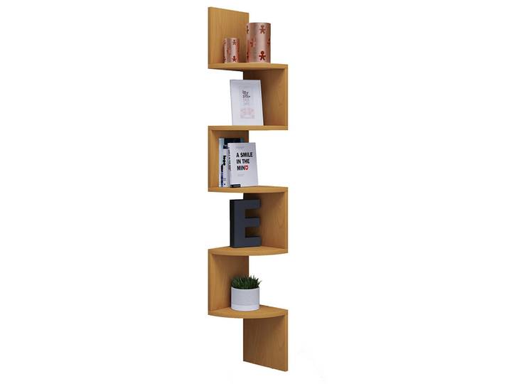 Mid.you Eckregal, Buchefarben, 19.6x123.6x19.6 cm, Holzmöbel, Holzregale, Eckregale Holz