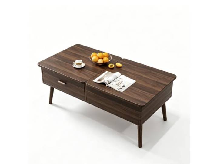 Couchtisch mit hochklappbarer Tischplatte, verborgenem Stauraum Platzsparendes Möbel für Wohnungen(Walnut,47.2x23.6x18.5 in)