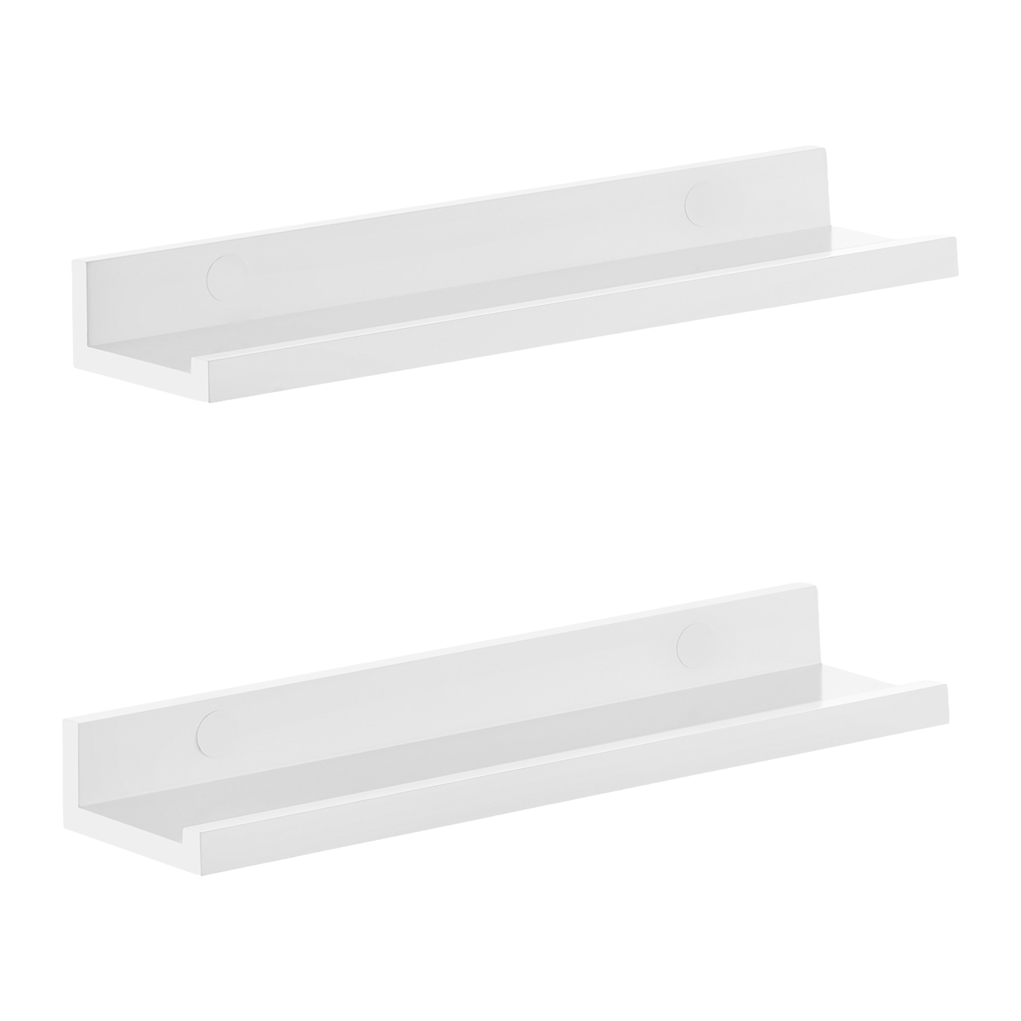 SONGMICS Wandregal 2er Set, Schweberegal, Wandboard für Bilderrahmen und Bücher LWSB3560WT