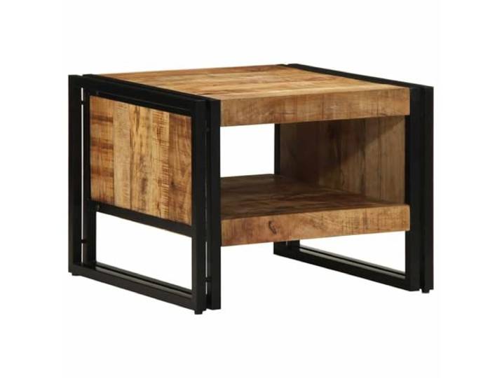 WHOPBXGAD Couchtisch 50x50x38 cm Massivholz Mango rustikal Beistelltisch Wohnzimmer Kaffeetisch robust langlebig Mangoholz Tisch