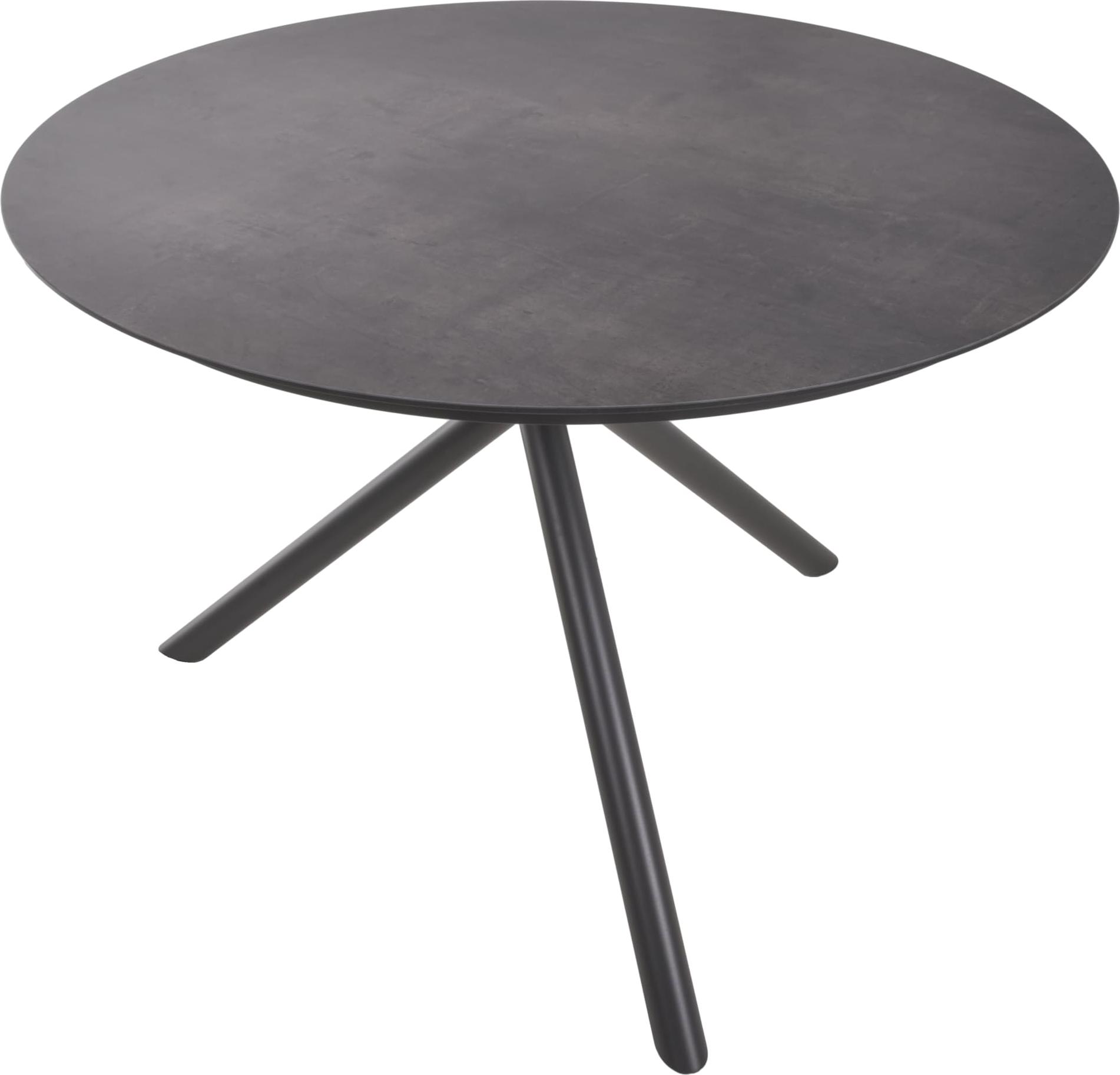 Gartentisch HEINZ rund - Laminat, Grau, 110x110x75cm | Terrassentisch Wetterfest Outdoor Tisch