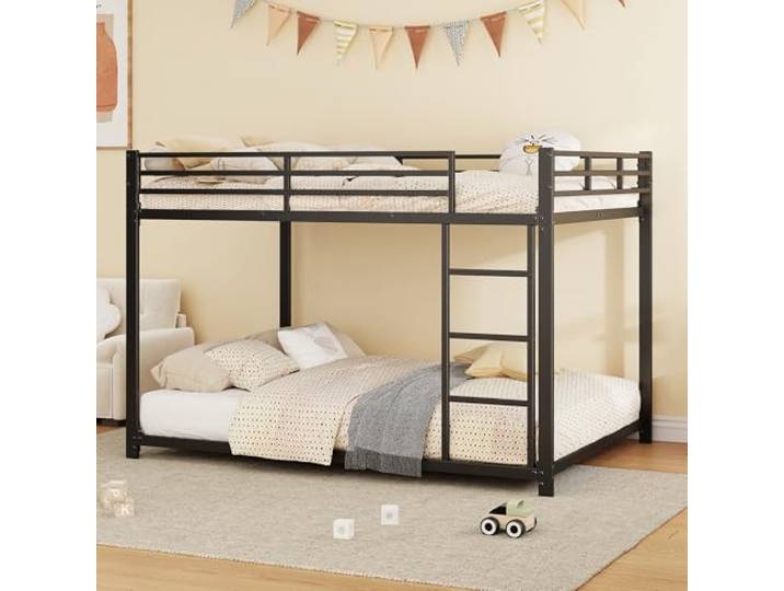 Bellemave Etagenbett 140x200 cm, Schwarz für Kinder- und Jugendzimmer Klassische Form Eisenbett, robust Metallrahmen, Eisenetagenbett ohne Matratze