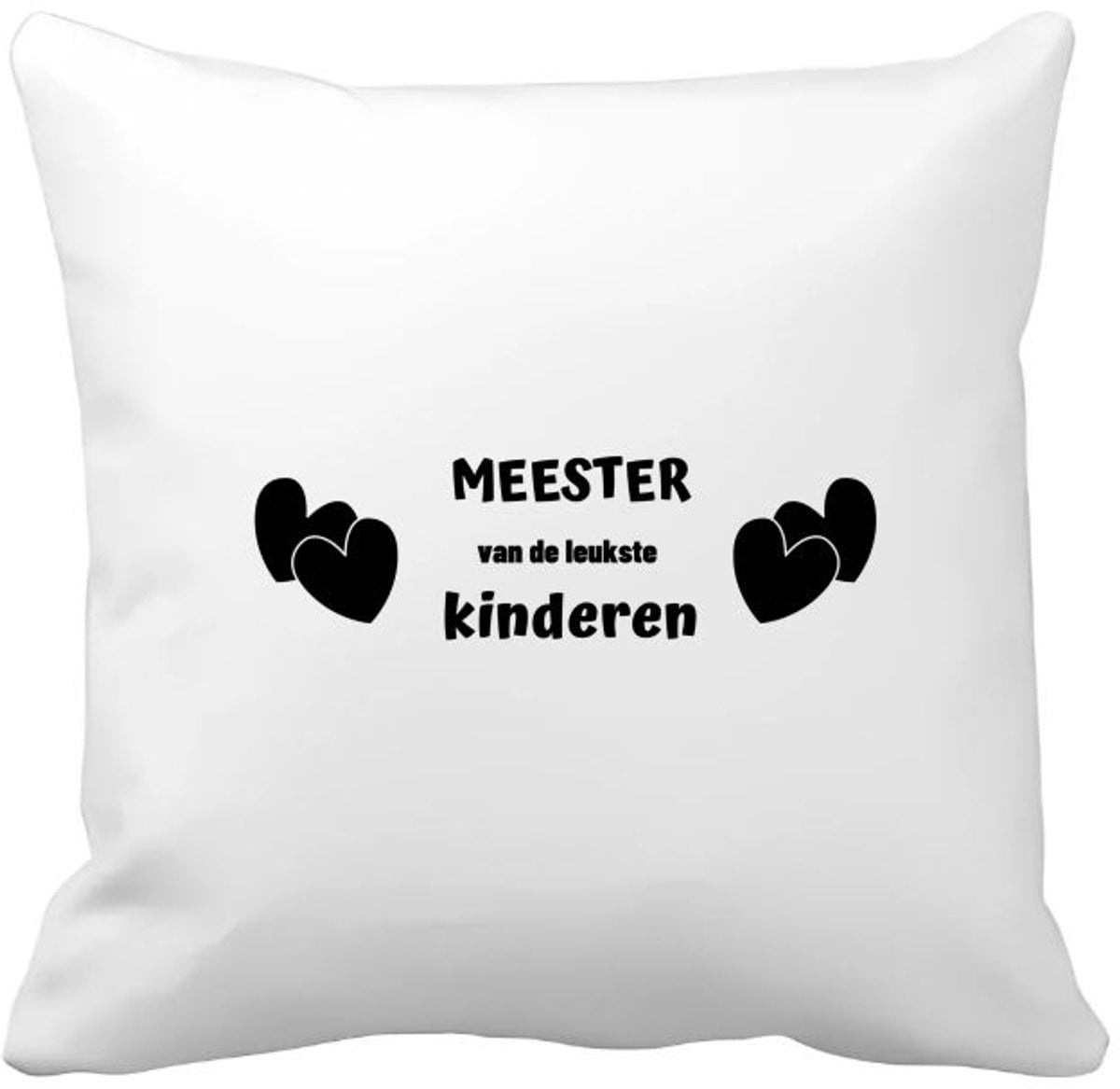 Akyol Kussenhoes Meester - Cadeau voor de leukste meester - 40 x 40 cm