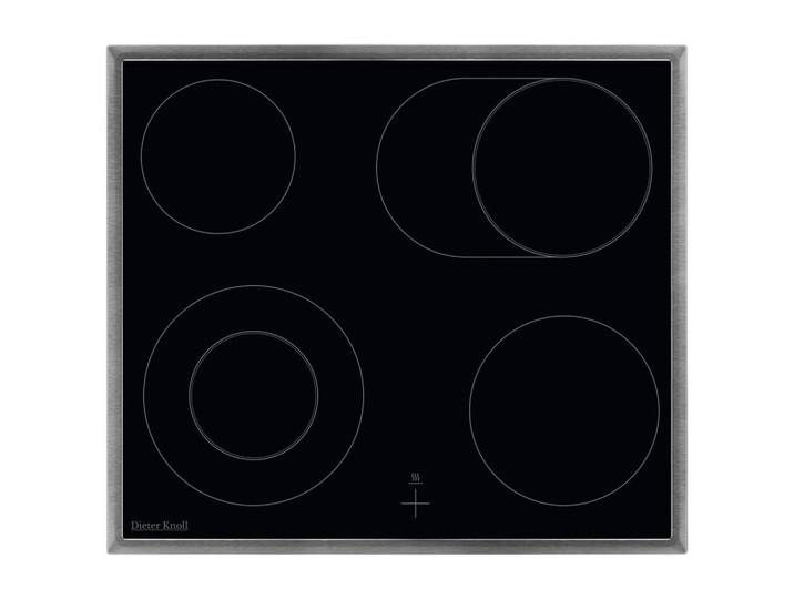 Dieter Knoll Glaskeramikkochfeld, Schwarz, Edelstahlfarben, Metall, Glas, 57.6x3.8x50.6 cm, Bräterzone, Restwärmeanzeige je Kochzone, Edelstahlrahmen, Küchen, Küchenelektrogeräte, Kochfelder