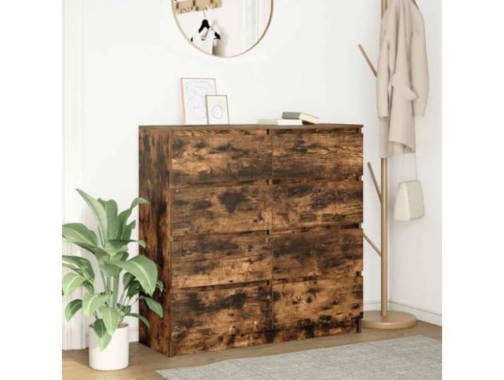 Jkghdrt Sideboard Räuchereiche 100x35x99 cm Holzwerkstoff Stauraumschrank Glatte Oberfläche, feuchtigkeitsbeständig, pflegeleicht, vielseitig nutzbar, stabile Tischplatte