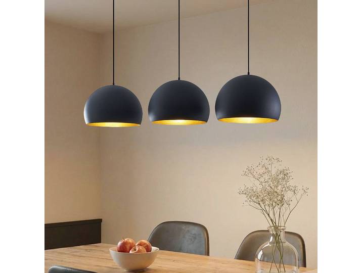 Hängelampe Tarjei Lindby, dimmbar, schwarz, für Wohn- / Esszimmer, Metall, Modern, Pendelleuchte