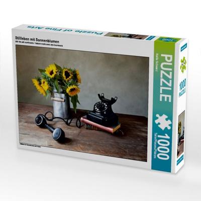 CALVENDO Puzzle Stillleben mit Sonnenblumen | 1000 Teile Lege-Größe 64x48cm Foto-Puzzle für glückliche Stunden