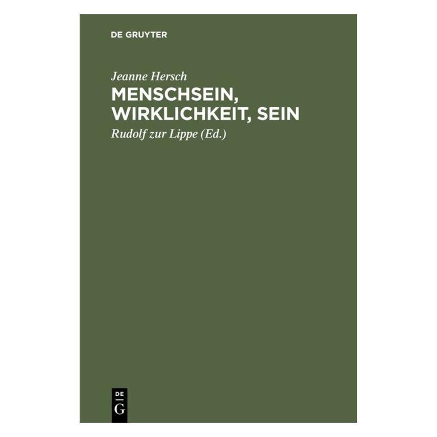 De Gruyter Menschsein, Wirklichkeit, Sein (Deutsch, Hardcover, Jeanne Hersch) (8102250)