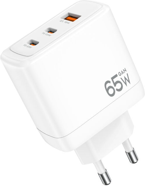 CARREGADOR TECH FUZZION 65W GAN USB-A/2XUSB-C