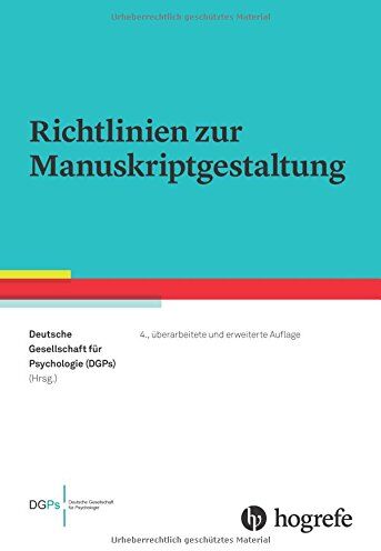 Deutsche Gesellschaft für Psychologie (DGPs) - Richtlinien zur Manuskriptgestaltung - Preis vom 09.10.2026 07:28:09 h