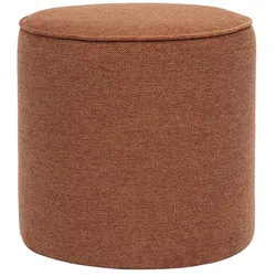 Runder Pouf in Samtoptik mit strukturierter, verbrannter Erde D40 cm PAUL