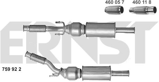 Ernst Katalysator Set 759922 Hinten Für Peugeot