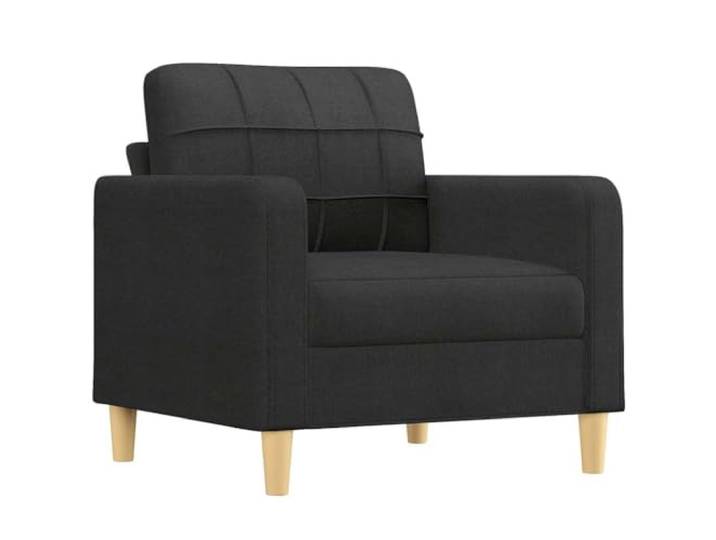 KTHLBRH Sofa-Set, 3-teilig, schwarz mit Kissen Polyestergewebe, Metallrahmen, Schaumgummi, 1 Sofa, 1 2-Sitzer-Sofa, 1 3-Sitzer-Sofa