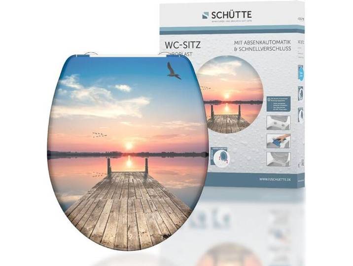 SCHÜTTE Abattant WC SUNSET SKY\, abattant WC en duroplast avec fermeture souple et déverrouillage rapide\, imprimé avec motif