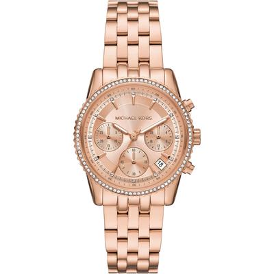 Chronograph MICHAEL KORS "BRYANT", gold (roségoldfarben, roségoldfarben), Armbanduhren, Damen, roségoldfarben, Chronograph, Quarzuhr, Armbanduhr, Damenuhr, Edelstahlarmband, analog, Tag