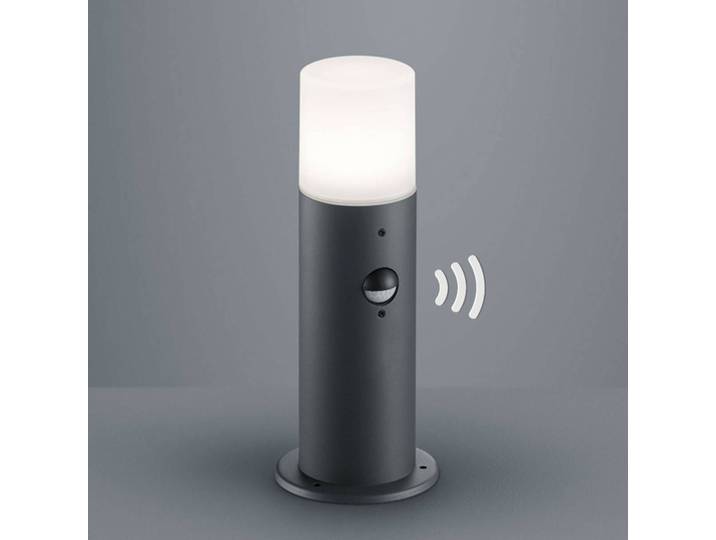 Trio Lighting Sockelleuchte Hoosic in Anthrazit mit Sensor, schwarz, Aluminium, Modern