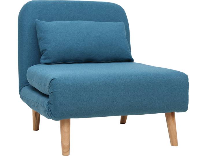 Fauteuil scandinave convertible en tissu bleu canard AMIKO