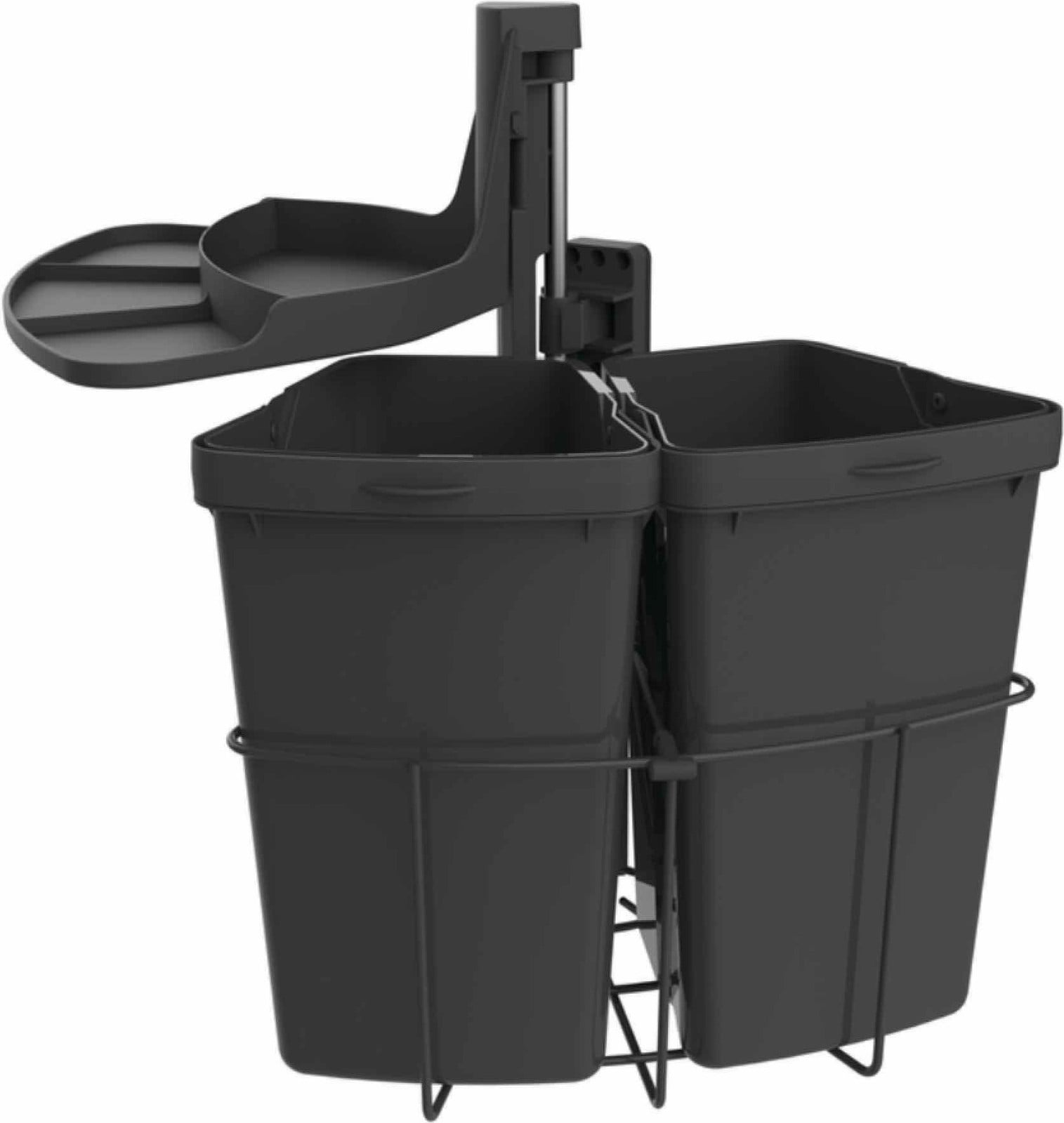 Naber CABBI Junior 2 afvalbak in antraciet zonder biologisch afvaldeksel voor kastbreedte vanaf 40 cm