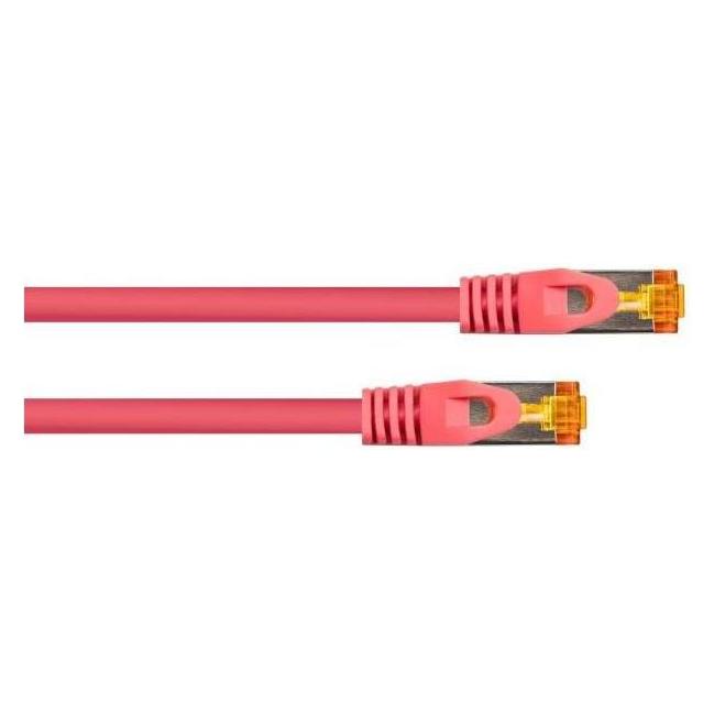 Varia Cat. 7 RJ45 Patchkabel, TPE, magenta, 1,5m, geschirmt (S/FTP, CAT7, 1.50 m) (419471)