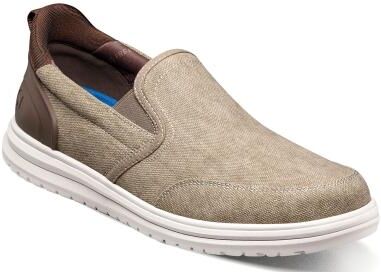Nunn Bush Brew City Canvas EZ Hands Free Moc Toe Slip On - Mens 7.5 Grey Slip On Medium
