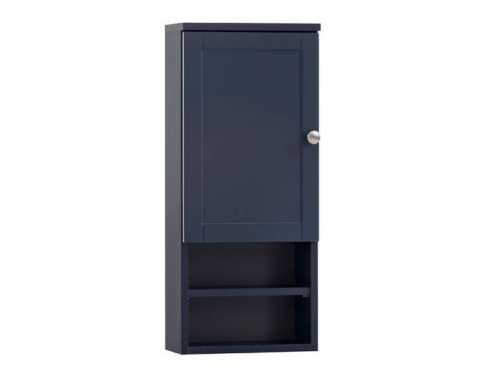 Lomadox Hängeschrank JONA-80 Badezimmerschrank in blau 30cm breit, 1 Tür, 2 offene Fächer