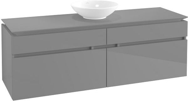 Villeroy und Boch Villeroy & Boch Legato Waschtischunterschrank B67100FP 160x55x50cm, Glossy Grey