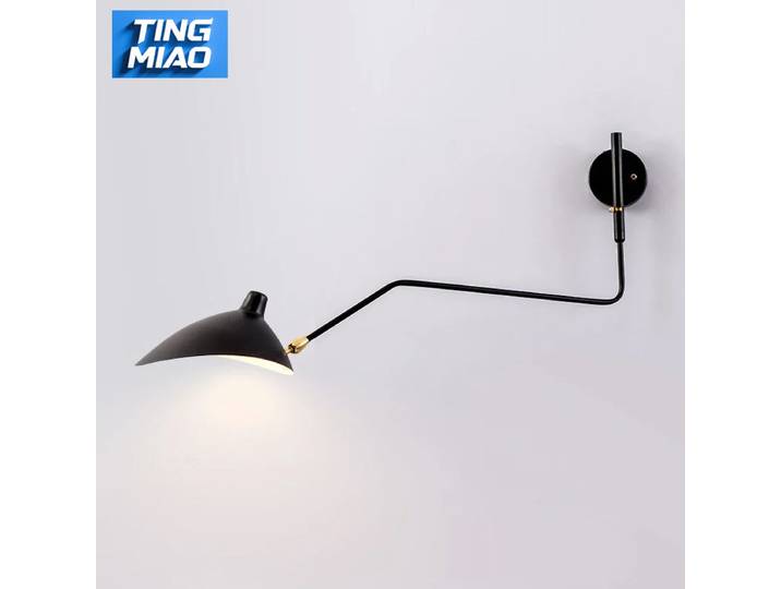 Lampes murales rétro 2026 Spider Serge Mouille en aluminium avec bras long réglable, éclairage LED pour chambre, salon, bureau, décoration intérieure