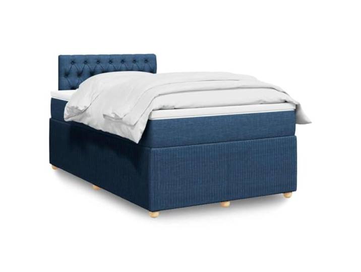 RJPLMFV Komplettes Bett, blau, 120 x 190 cm, mit Lattenrost und Matratze, Stoff