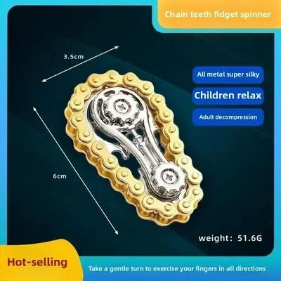Uplift Essentials Metal Sprocket Flywheel Fidget Spinner Toy gold