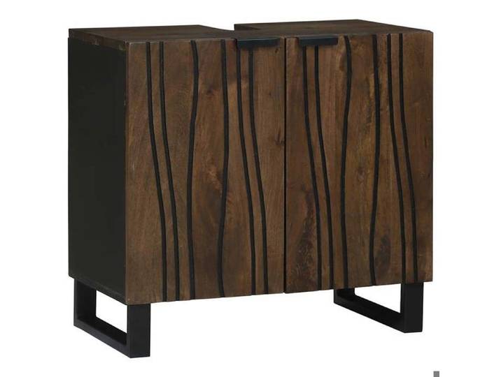 Autumn sale Meuble pour Vasque à Poser/Meuble WC - Meuble Sous Lavabo avec étagère Marron Noir 62 x 33 x 58 cm 2025900847