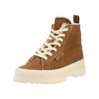 Schnürstiefelette SUPERGA "Superga Stiefelette Leder", Damen, Gr. 39, braun, Schuhe Schnürstiefelette