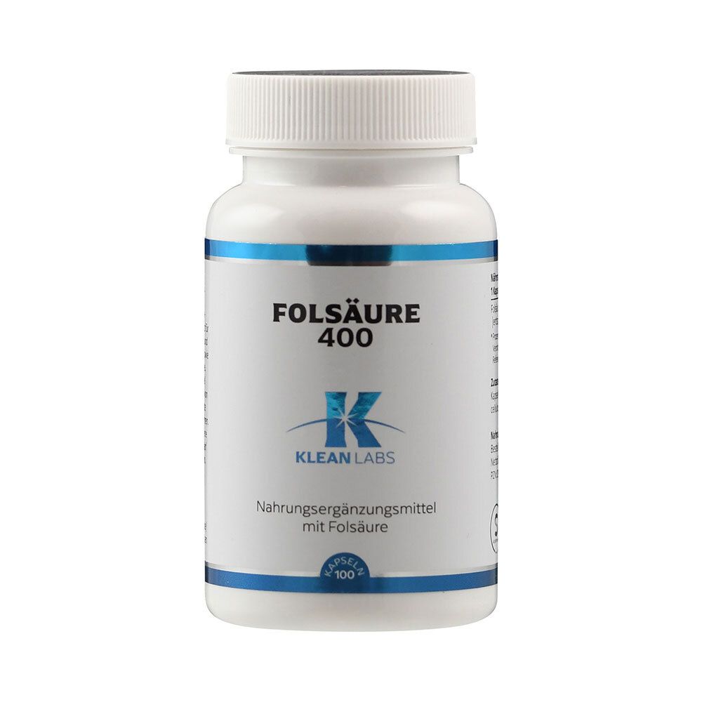 Folsäure 400 µg Klean Labs Kapseln 100 St