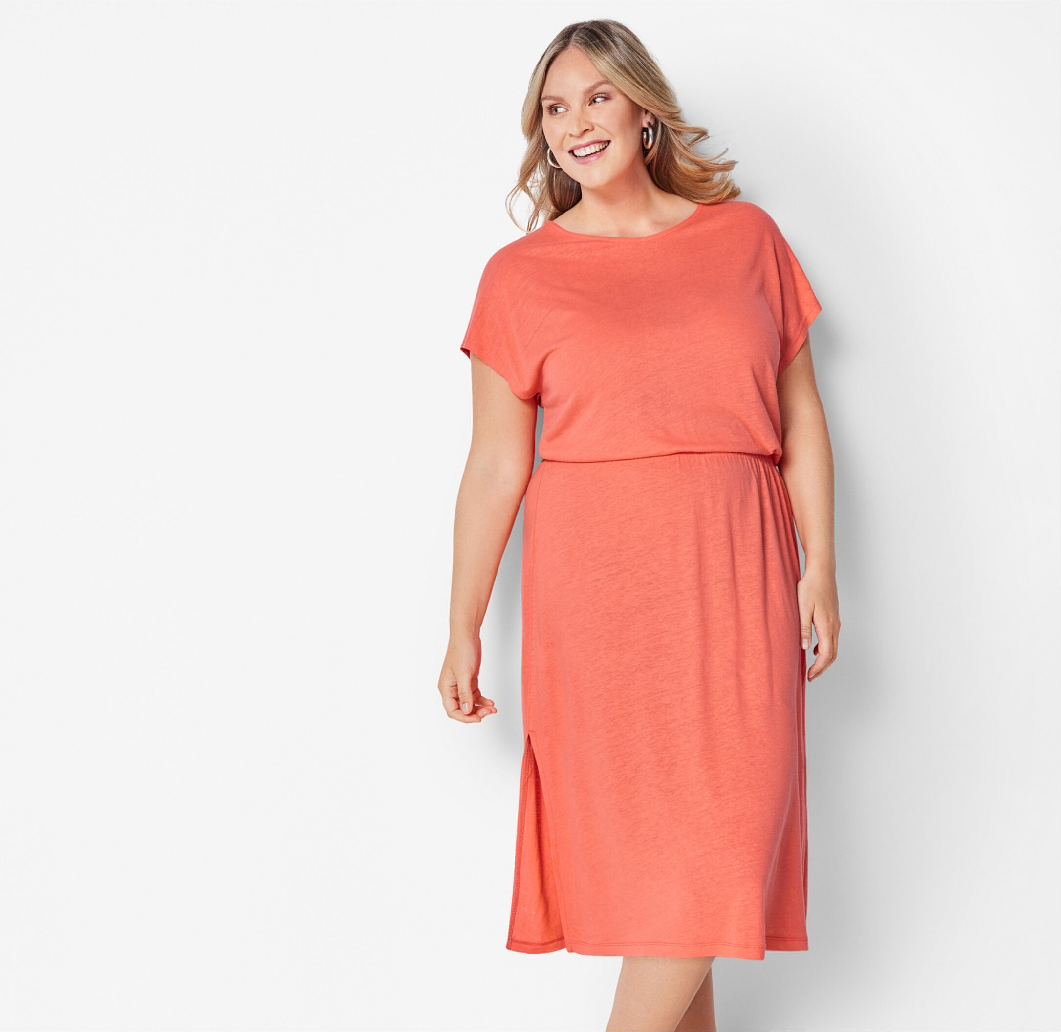 ESMARA® Damen Kleid mit Leinen