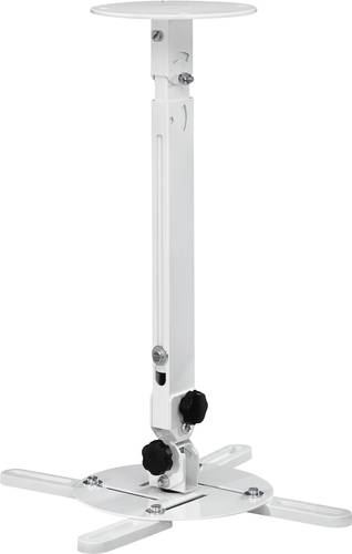 Hama 00220880 Beamer-Deckenhalterung Höhenverstellbar, Schwenkbar, Neigbar Boden-/Deckenabstand (max.): 635mm Weiß