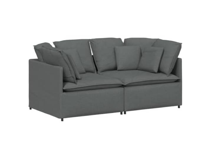 Makastle Modulares Sofa Couch mit Kissen Stoff Dunkelgrau