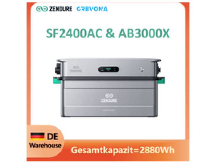 Zendure Solarflow 2400 AC + AB3000X-set, AC-energieopslagsysteem 2400W 2880Wh Grevona (1957), voor commercieel gebruik.