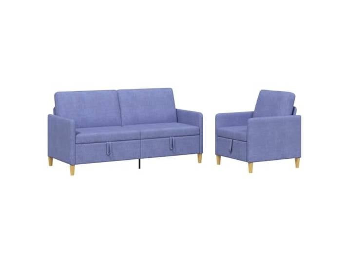 hliofuir Sofa Set mit Stauraum 2-Teilig Couch Set Jeansblau Polyester Platzsparende Polstermöbel für Wohnzimmer und Gästezimmer mit praktischem Truhensitz und abnehmbaren Bezügen.