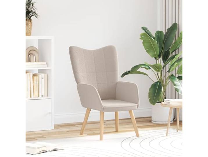 HEFZGDB Relaxsessel Hellgrau Wollähnlicher Stoff Moderner Sessel mit Eichenholzrahmen Ergonomischer Stuhl für Wohnzimmer Leseecke