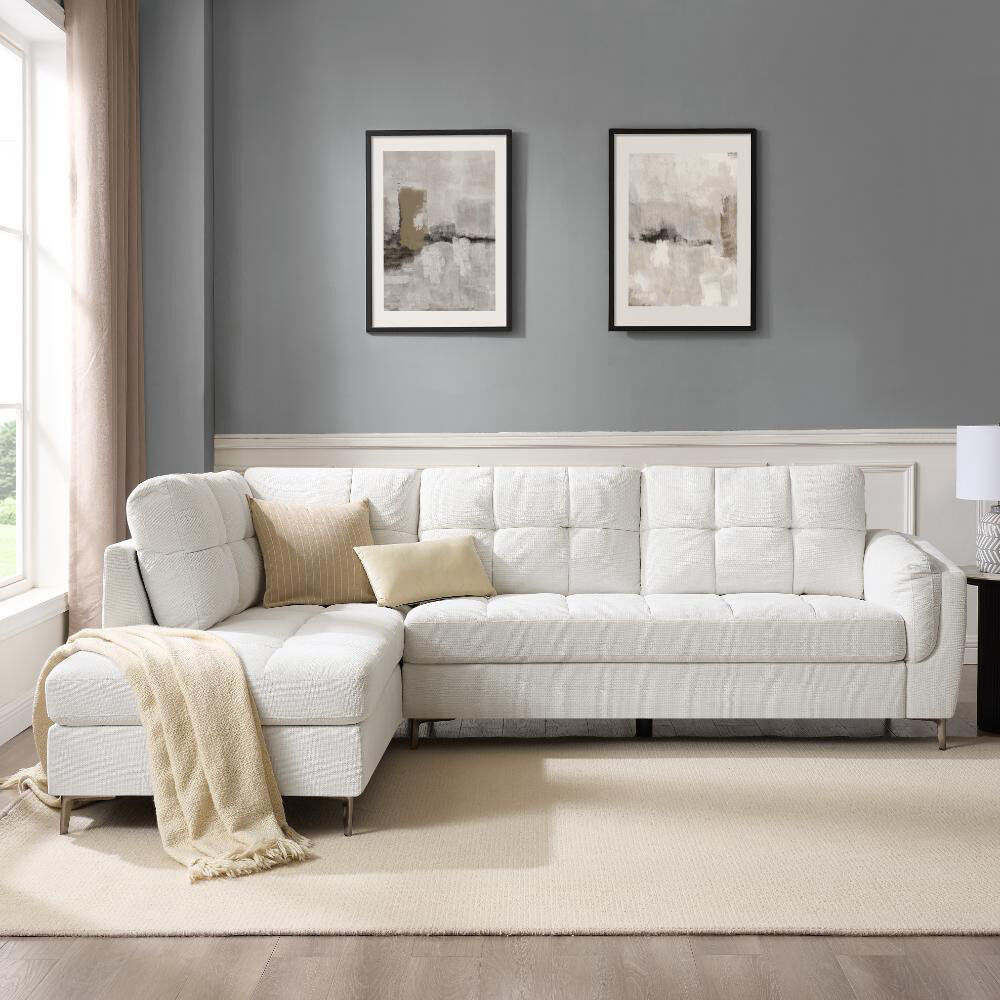 Metro Cassidy 4 Seater Corner Sofa Cream 89cm H X 266cm W X 193cm D