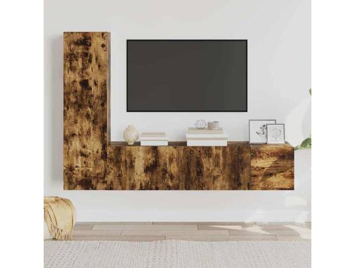 Ensemble de 3 Meubles TV Muraux Chêne fumé Bois d'Ingénierie