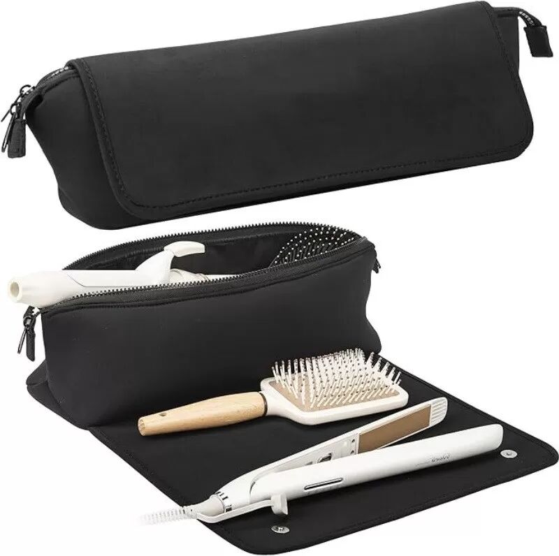 INF Sac de rangement résistant à la chaleur pour fer à lisser et fer à boucler Beige