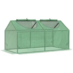FOLIENGEWÄCHSHAUS mit Fenster PE Treibhaus Tomatenhaus 120x60x60cm Grün