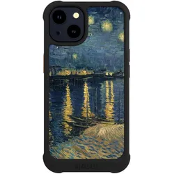 Nivocase Hülle für Apple iPhone 14 Stossfeste Handyhülle NIVOmax Case Schwarz Kunst Malerei (Apple iPhone 14), Smartphone Hülle, Schwarz